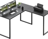 Black 48&quot; Mission L-Shaped Home Computer Desk From Shw. - £101.64 GBP
