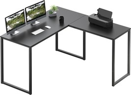Black 48&quot; Mission L-Shaped Home Computer Desk From Shw. - £102.08 GBP