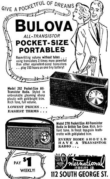 Bulova Portable Transistor Radios - 1958 - Promotional Advertising Poster - $9.99 - $32.99