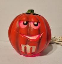 Red M&amp;M Light-up Blow Mold Pumpkin Jack-O-Lantern Halloween Trendmasters WORKS - £39.95 GBP