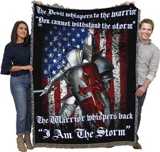 I Am The Storm Blanket Knight - Gift Military Tapestry Throw Woven from, 72x54 - £62.34 GBP