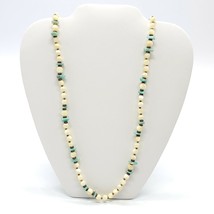 Miriam Haskell 1960s Opalescent Art Glass Faux Turquoise Beaded Necklace - £75.77 GBP