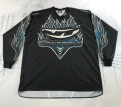 Vintage JT Paintball Jersey Mens 2XL Black Long Sleeve Graphic Blue Flam... - $65.20