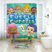 Bubble Guppies 02 Shower Curtain Bath Mat Bathroom Waterproof Decorative - £18.09 GBP+