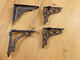 4 Antique Style Shelf Brackets Wall Mount Cast Iron Corbels SMALL **READ** - £13.79 GBP