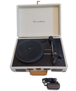 Crosley White Leather CR8005U-CR1 Portable Record Player - TESTED - £29.56 GBP
