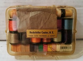 Vintage Rockefeller Center N.Y. Sewing Kit Travel Accessories Thread Bobbins   - £18.53 GBP