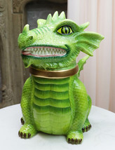 Ebros Medieval Vigilante Fantasy Green Dragon Warrior Ceramic Cookie Jar... - $49.99