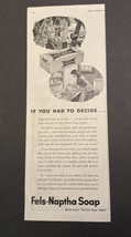 Vintage Print Ad Fels Naptha Soap Soldier Washing Laundry 1945 Ephemera 5 x 13.5 - £9.31 GBP