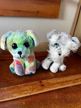 Lot of TySilk Pastel Rainbow Plush MAX Gray WHISKERS Schnauzer Puppy Dog... - £8.92 GBP