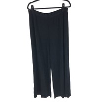 Chicos Travelers Pants Pull On Wide Leg Stretch Black Size 2 Regular US L/12 - £22.68 GBP