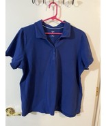 Croft &amp; Barrow The Classic Polo Blue  Shirt Short Sleeve Plus Size 1X - £11.00 GBP