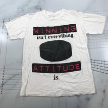 Vintage Hockey T Shirt Mens Large White Winning Isnt Everything Attitude... - $18.49