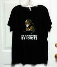 Disney Scar XL Womens Black Graphic I&#39;m Surrounded BY IDIOTS Lion King T-Shirt - £7.95 GBP
