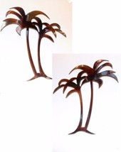 Palm Trees Mirrored Pair 26&quot; tall Metal Wall Art Decor - £77.97 GBP