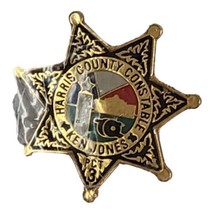 Vtg Ken Jones Harris County TX Constable Gold Star Lapel Pin Law Enforcement - £7.43 GBP