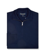 Brooks Brothers Mens Navy Blue Supima Cotton Half Zip Sweater, Small S B... - $161.81 CAD