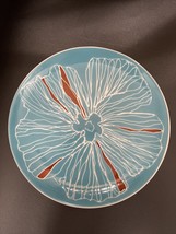 IKEA - BULLRA - 8 1/4&quot; SALAD LUNCH PLATE TURQUOISE / RED FLORAL - £4.73 GBP