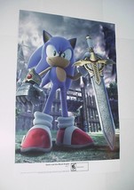 Sonic and the Black Knight Poster Nintendo Wii w Caliburn / Excalibur Sony Movie - £47.94 GBP