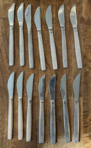 Lot Of 14 Knives -MCM Vtg United Airlines Fish Scale Stainless Steel Silverware - £12.27 GBP