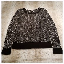 Ann Taylor LOFT Pullover Sweater Black White Medium Knit Size XS - £14.51 GBP
