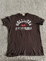 Hollister Logo Short Sleeve Crew Neck Brown Size Medium Pull Over - £7.58 GBP