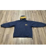 Vintage Michigan Wolverines Hooded Pro Player Winter Jacket Large U of M - £50.29 GBP