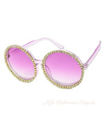 Purple Round Stone Sunglasses - £12.77 GBP