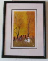 Serge Lassus, Titled &quot;Fall Hunting&quot; Color SilkScreen Print, COA 59/250 Signed by - £634.84 GBP