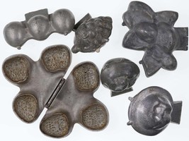 Collection Antique Pewter Ice Cream molds - £136.23 GBP