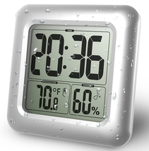 Digital Shower Clock, Splash-Proof Digital Clock for the Bathroom, Large LCD Dis - £35.22 GBP