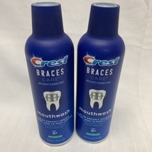 2x Crest Braces Care Mouthwash Fresh Mint 16oz Anticavity Fluoride Rinse 8/24 - $19.35