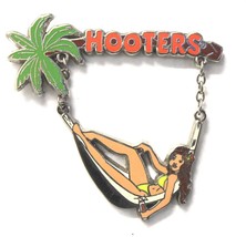 Hickory, Nc Hooters Brunette Bikini Girl Laying In Tropical Hammock Lapel Pin - £11.05 GBP