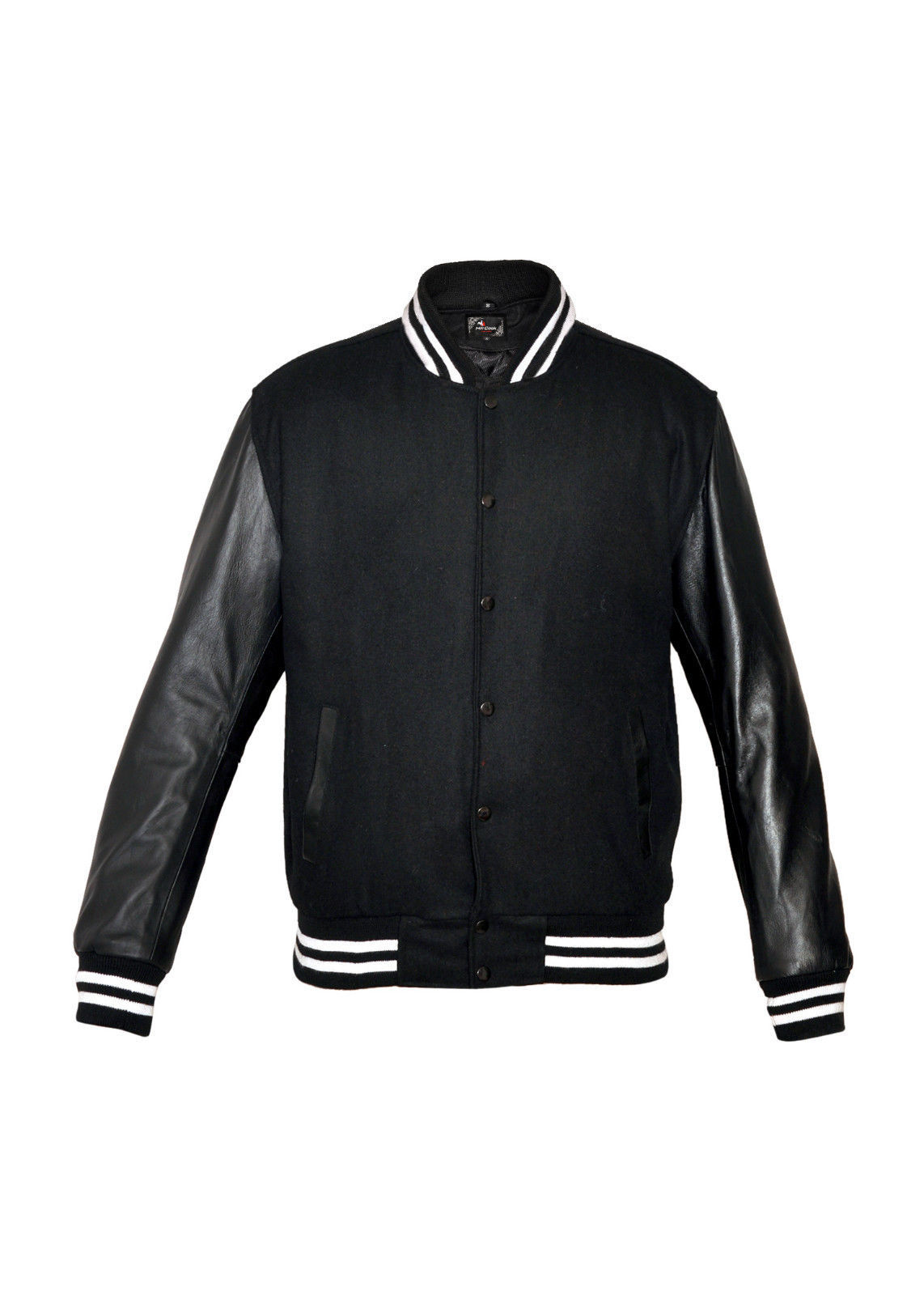 American Varsity Men Letterman College Wool  Jacket Genuine Leather Sleeve