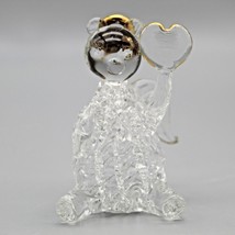 Spun Glass Angel Bear Ornament Clear with Gold Accents 2.25 inch VTG - £7.02 GBP
