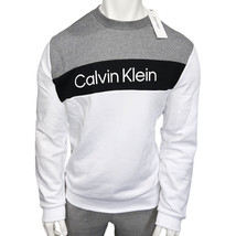 Nwt Calvin Klein Msrp $65.99 Men&#39;s White Crew Neck Long Sleeve Sweatshirt L Xl - £24.95 GBP