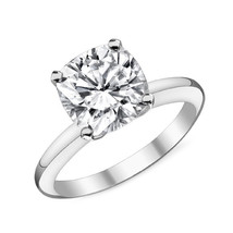 1.66CT 14k White Gold Cushion Cut Moissanite 4 Prong Solitaire Engagement Ring - £656.03 GBP
