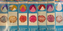 Celebration Colorful Foil Trimmed Tissue Pom Pom Hangers 17&quot; 1/Pk, Selec... - $2.99