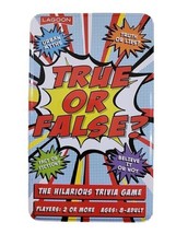 True Or False Card Game Trivia Game Metal Tin Travel Size Lagoon Games Complete - £4.64 GBP