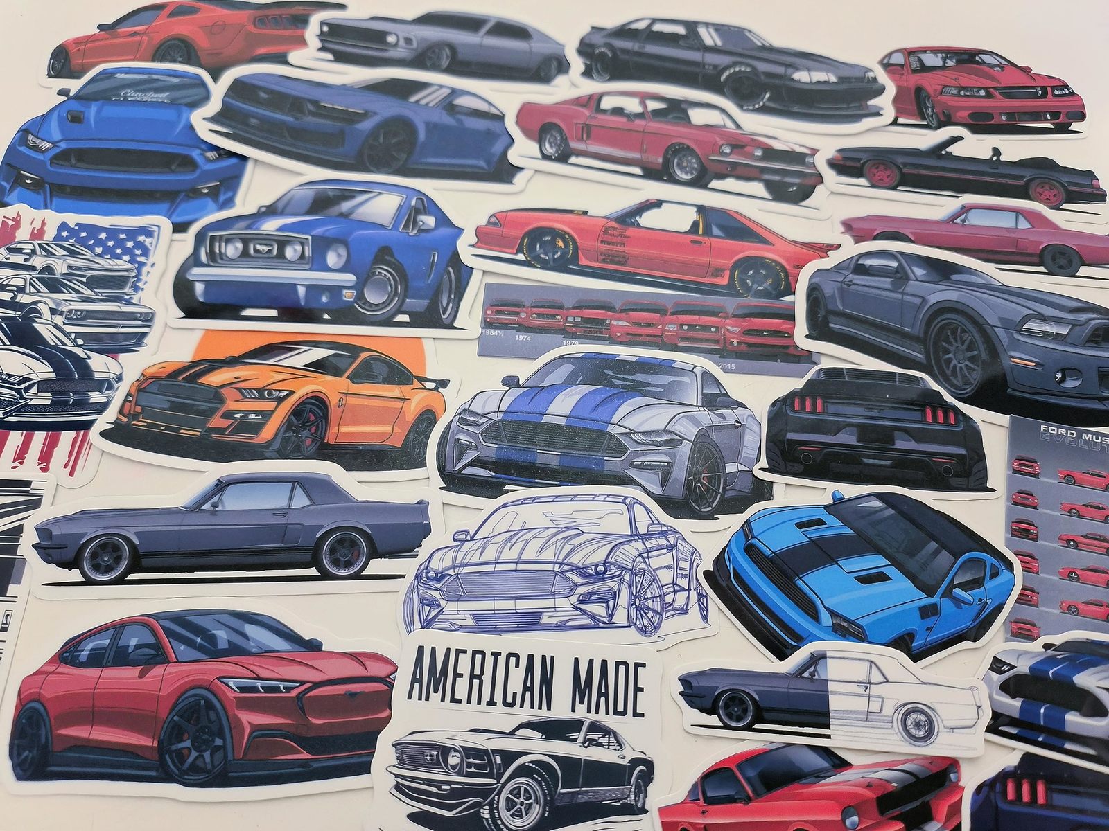 28 Classic American muscle Car Mustang GT Vinyl Stickers - $7.84