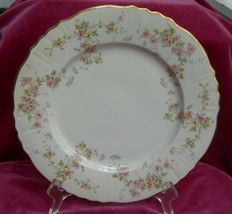 5 Syracuse China Stansbury Dinner Plates 10 1/2 &quot; Federal Shape Pink Flowers - £41.09 GBP