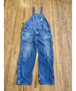 VTG Carhartt Bib Overalls Mens 42x32 R07 DST Denim Carpenter Y2K Baggy D... - $46.75