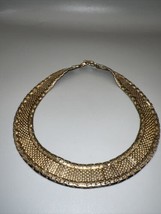 Vintage Mesh Choker Gold Tone Unique Jewelry Statement Piece Approx 14 I... - $33.99