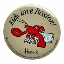 HARRODS Kids Love Boston Lobster Christmas Massachusetts Port Authority Pin 3” - £15.42 GBP