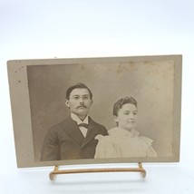 Antique Victorian Era Cabinet Card Photo Of Couple By J.A. Roles Photographer - $28.06