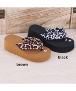 Women’s Trend Casual Leopard Pattern Nonslip High Heel Wedged Flip Flops... - £15.63 GBP