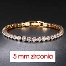 Hiphop Tennis Bracelet Homme Iced Out 3/4/5mm Cubic Zirconia Mens Chain on The H - £9.74 GBP