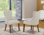 Doskin Linen Fabric, Hardwood Legs, And A Mahogany Finish Are All Featur... - $253.94