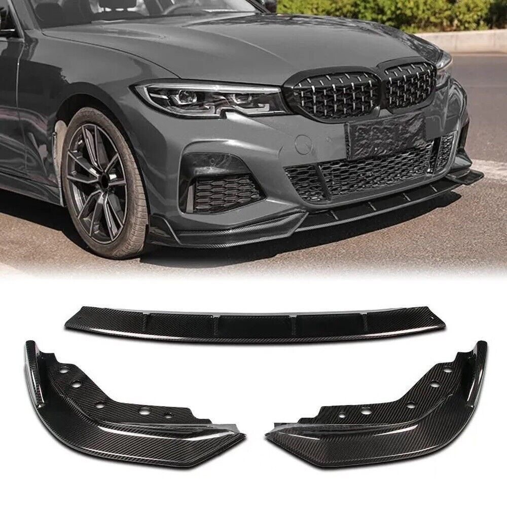 Primary image for For 2019-2022 BMW G20 M-Sport M340i  Real Carbon Fiber Front Bumper Body Lip 3PC