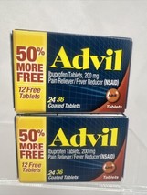 (2) Advil Pain Reliever Fever Reducer 100 36 Coated Tablets Travel 4/26 - $5.29